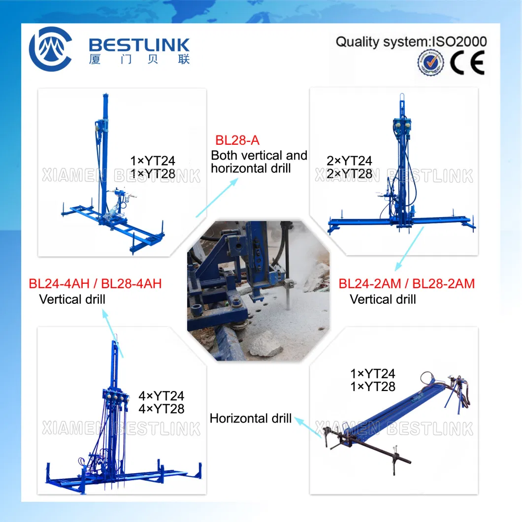 Air/Pneumatic Mobile Gang Drill with Yt28 Jackhammer